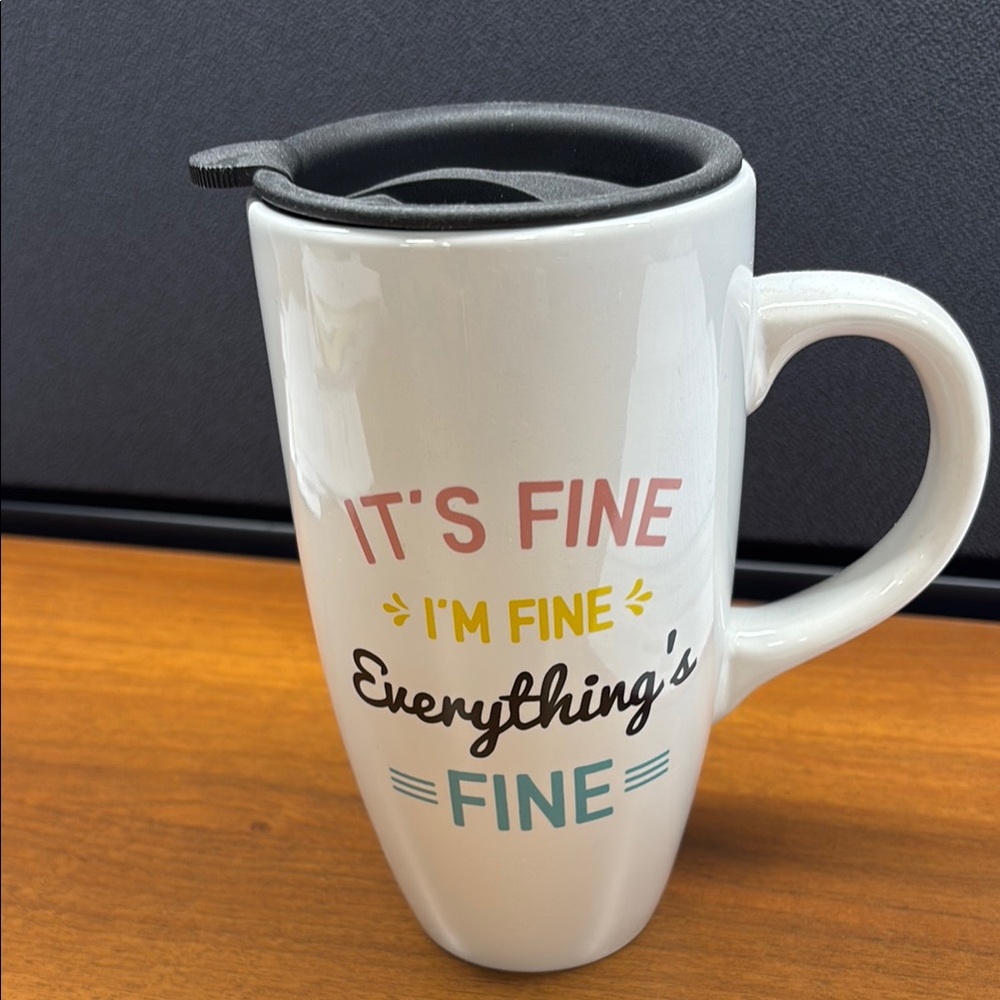 White Ceramic Mug with Lid